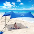 INSTINCT Outdoor Shade Beach Tent Sun Shelter With Ground Pegs And Stability Poles For Camping Trips