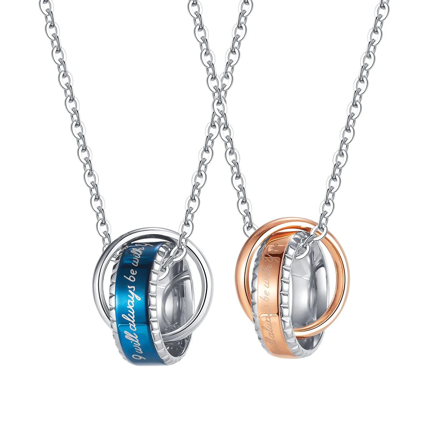 Hers Engraved Promise Pendant Set Gifts 