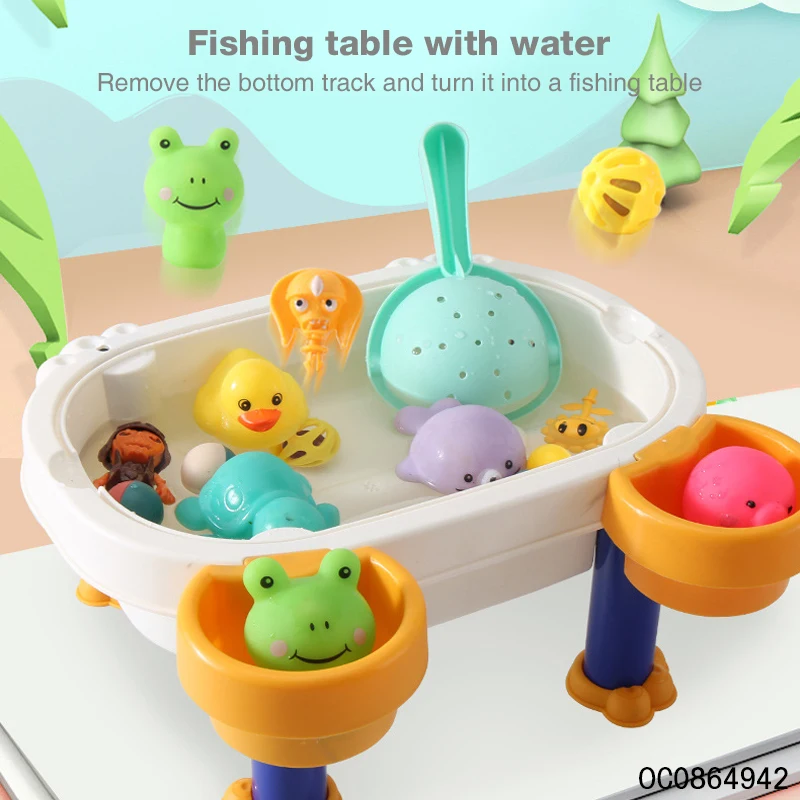 Animal silicone water table shower bath tub toy track for baby child eco friendly