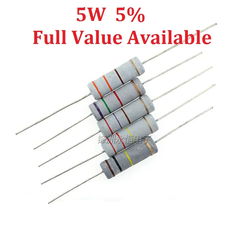 47R 10 Pieces W ± 5% RoHS 47 Ohm 1 Watt Metal Oxide Film Fixed Resistor 