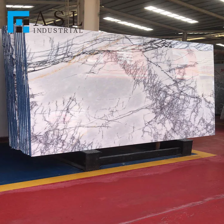 Beautiful best quality hot sale natural Turkish lilac marble slabs with purple veins marbre milac lilas tile