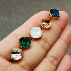 Crystal Earrings Color Zircon Crystal Stud Earrings Fashion Crystal Personality Gold Plated Jewelry