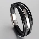Leather Bracelets Bracelet Wholesale Custom Stainless Steel Leather Bracelets Bangles Men Bracelet