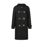 Autumn And WinterBlack Pure Wool Men's Casual Fashion Solid Color Long Men's Coat Men's Wool Coats