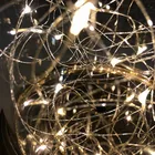 Decoration Table Christmas Glass Ball Dome Decoration Interior With Wooden Base Copper Wire Table Lamp