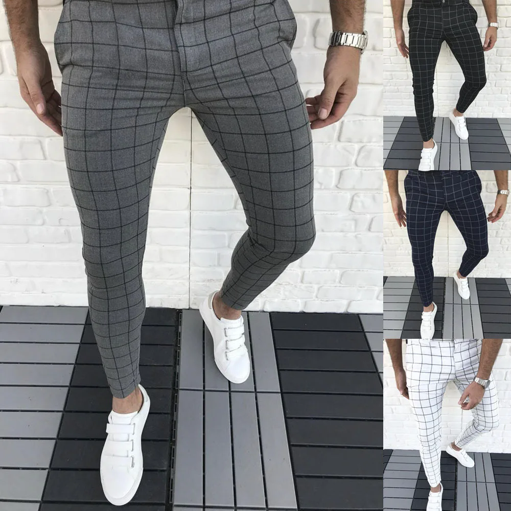 Zipper Fly Plaid Trousers \u0026 Pants 