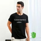 Shirt T-shirt Manufacturer Custom Men's Long Line Stretch Bamboo Slim Fit O Neck T Shirt