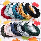 Hair 2021 New Arrival Scrunchies Plastic Wide Headband Silk Satin Woman Hair