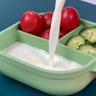Silicone Baby Bowl 3 Compartment Bpa Free Flexible Kids Food Feeding Suction Bowl Silicone Baby Bowl