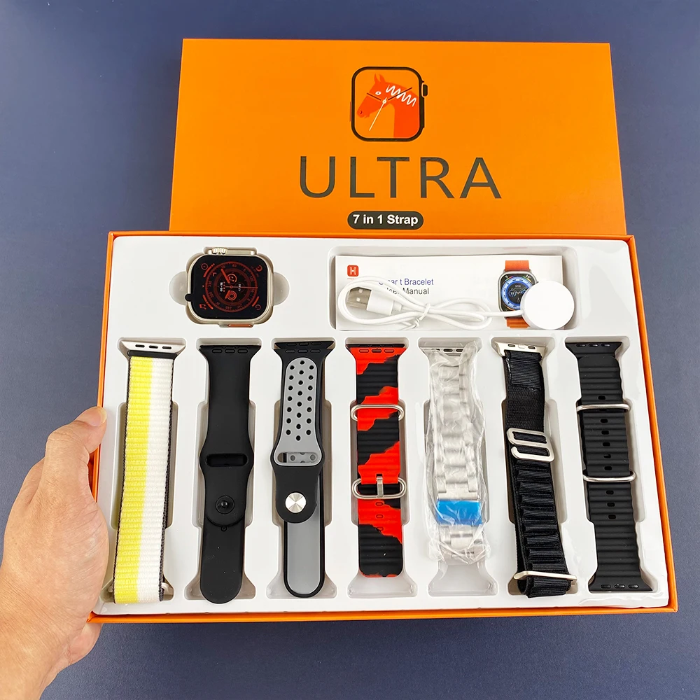 7 In 1 Ultra Smart Watch S100 Ultra Straps Blood Oxygen Body S100 Reloj