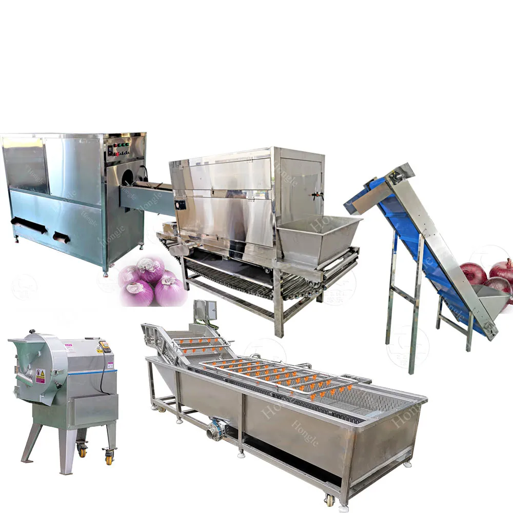 New Plant Machine for Dry Onion Rings Production 500 Kg/H Calibration Line Square Cutting Featuring Core Motor PLC factory