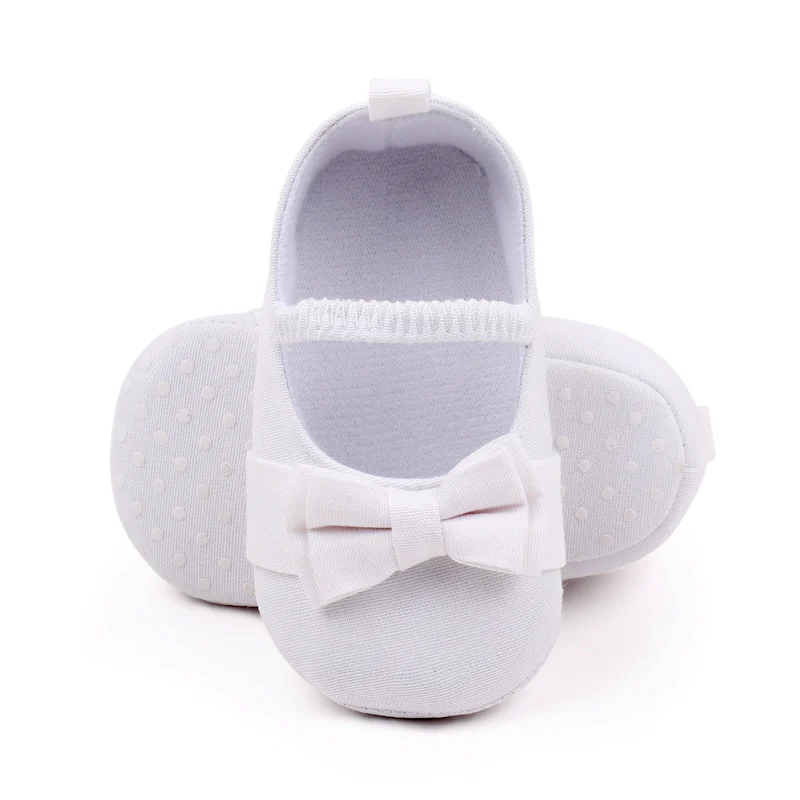 Fashion Trend Baby Solid Color Denim Cute Bow Elastic Princess Mary Jane Flats Toddler Shoes details