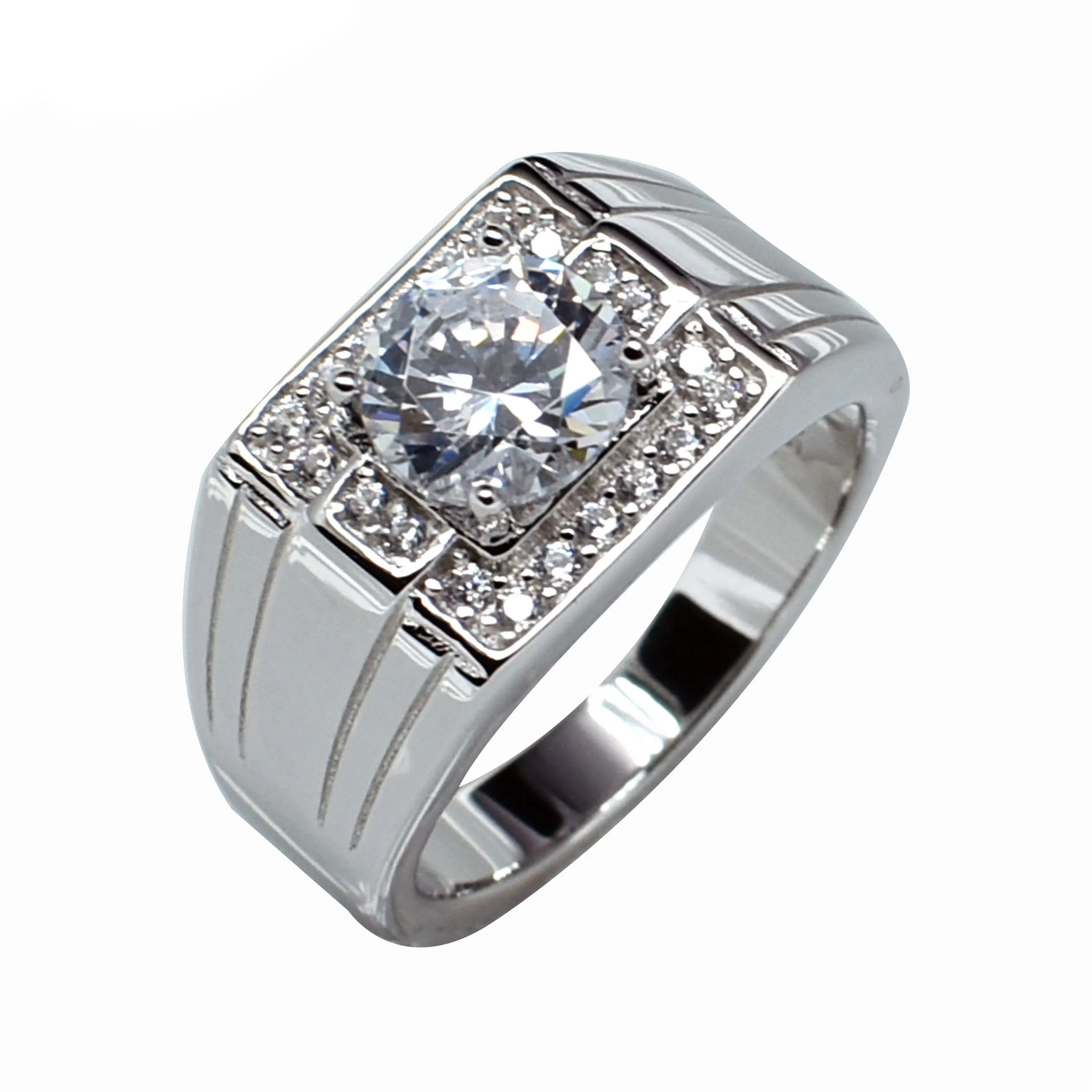 PRENOTCHED 12MM ROUND SOLITAIRE RING .925 STERLING SILVER SIZES 5-9 CR284SS