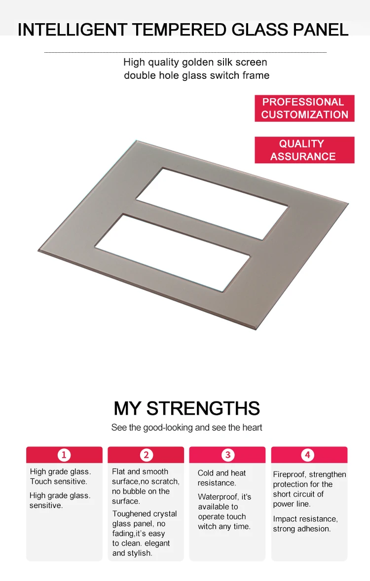 Tact switch glass switch frame, widely used in household appliances switch sockets
