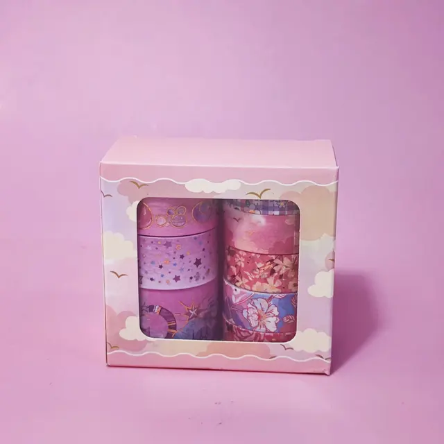 GF New Design 9 Rolls Custom Printing Floral Star Masking Tape Set DIY Crafts Decoration Gold Foil Luxury Washi Tape