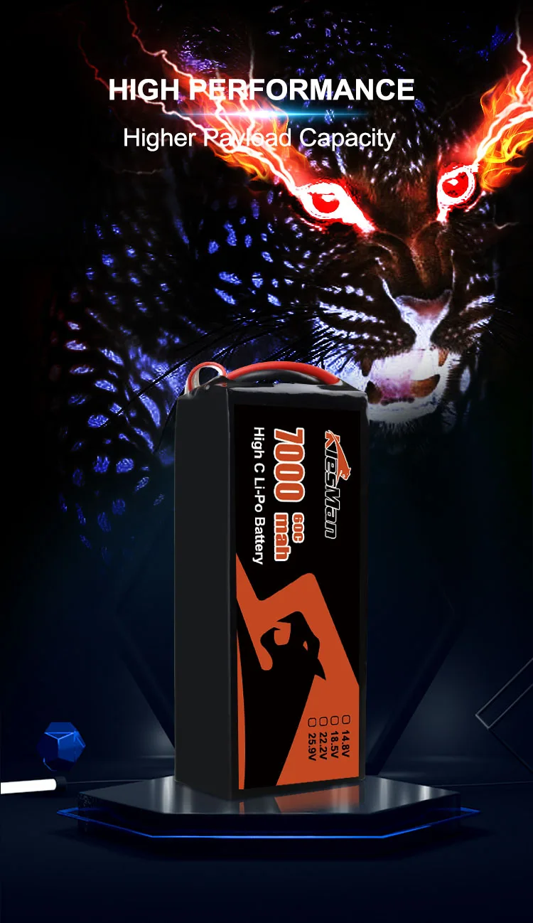 Klesman Lipo Drone Battery Pack 6S 22.2V 60C 7000mAh 8000mAh для квадрокоптера FPV 7