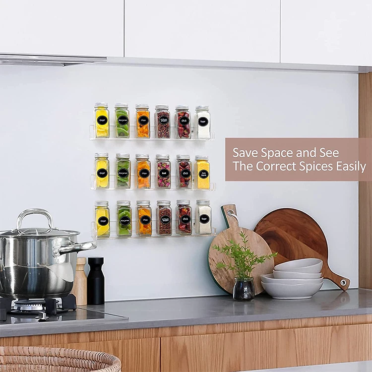 Clear Acrylic Wall Mount Spice Rack Spice Rack For Kitchen Finishing