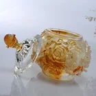The Flower Shape Crystal Handmade Liuli Candy Jar For Home Use