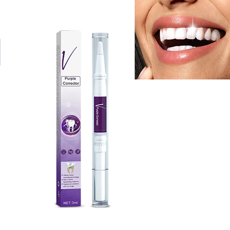 V34 Purple Toning Beauty Teeth Pen White teeth cleaning tooth stain removal anti-pigmentation oral care