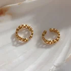 Chain Hoop Gold Earrings Hollow Circle Chain Hoop 18K PVD Gold Plated Earrings Jewelry For Women 2021
