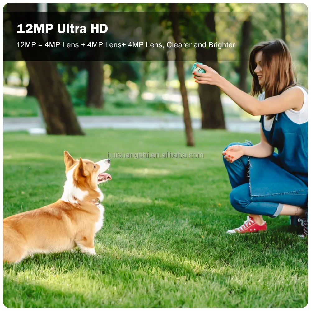 HD 8MP PTZ WiFi 4K Camera 6K 12MP Three Screens Security Protection Motion Human Detection Outdoor IP CCTV Survalance