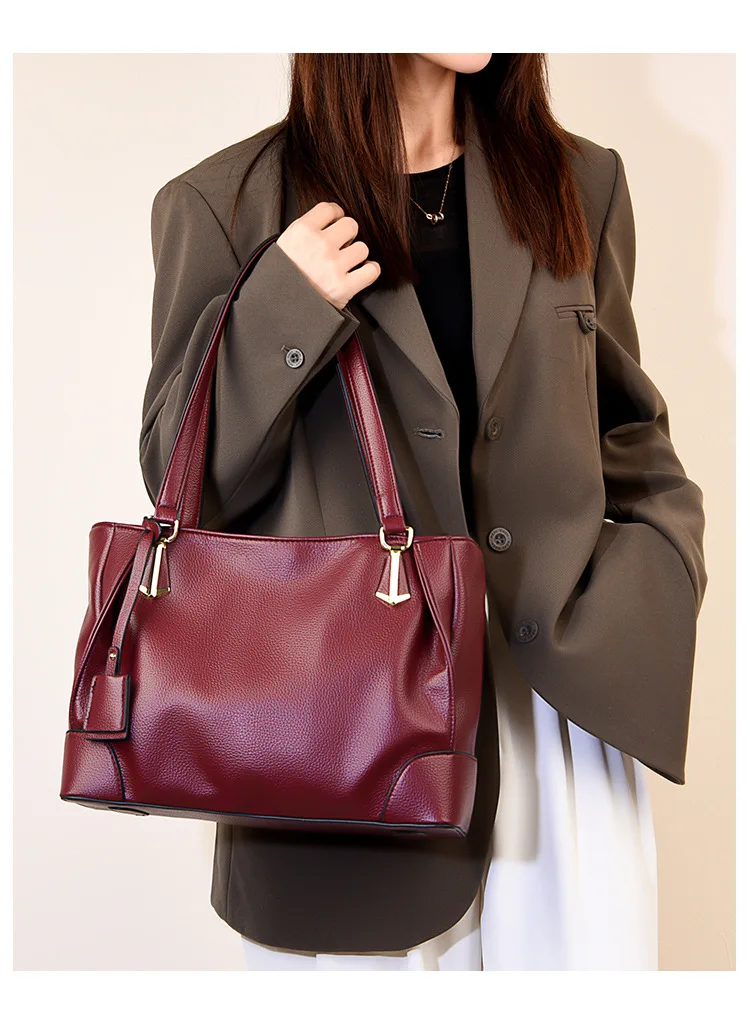 Large Capacity Casual Women PU Leather Shoulder Bag Wholesale Lady Shopping Handbags Fashion Ladies Tote bag
