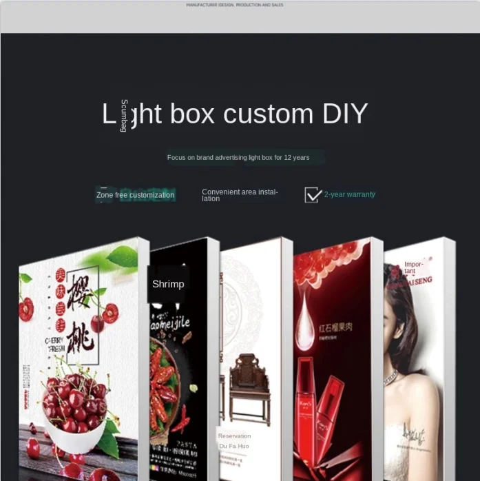 product custom non flectional snap frame advertising double sided led light box aluminum profile-2