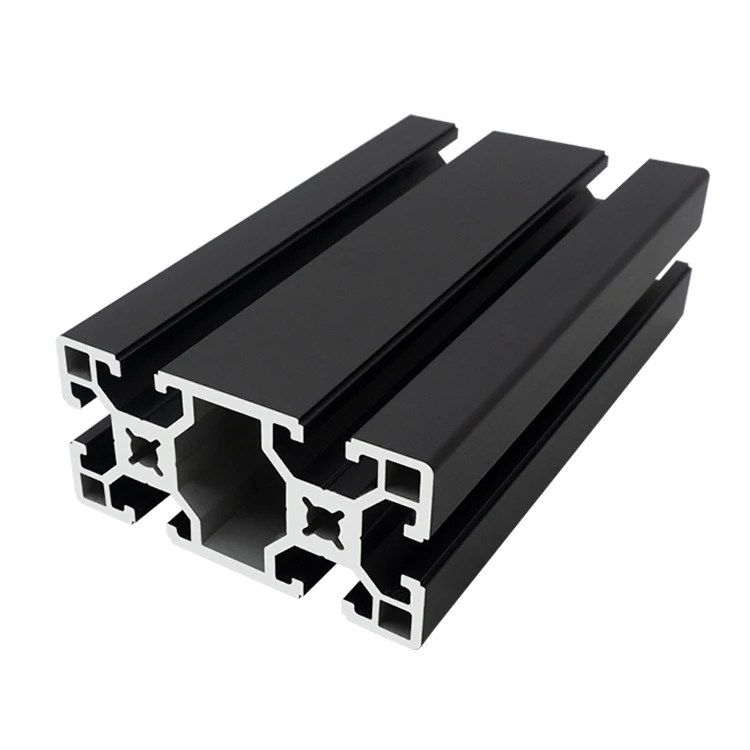 4080 Black Industrial Extruded Aluminum Profile 4080 Black Assembly Line Aluminum Alloy Profile details