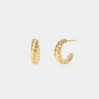Earring Costume 18K Gold Plated Brass Croissant Earring High End Costume Jewelry Dainty Earring Wholesale