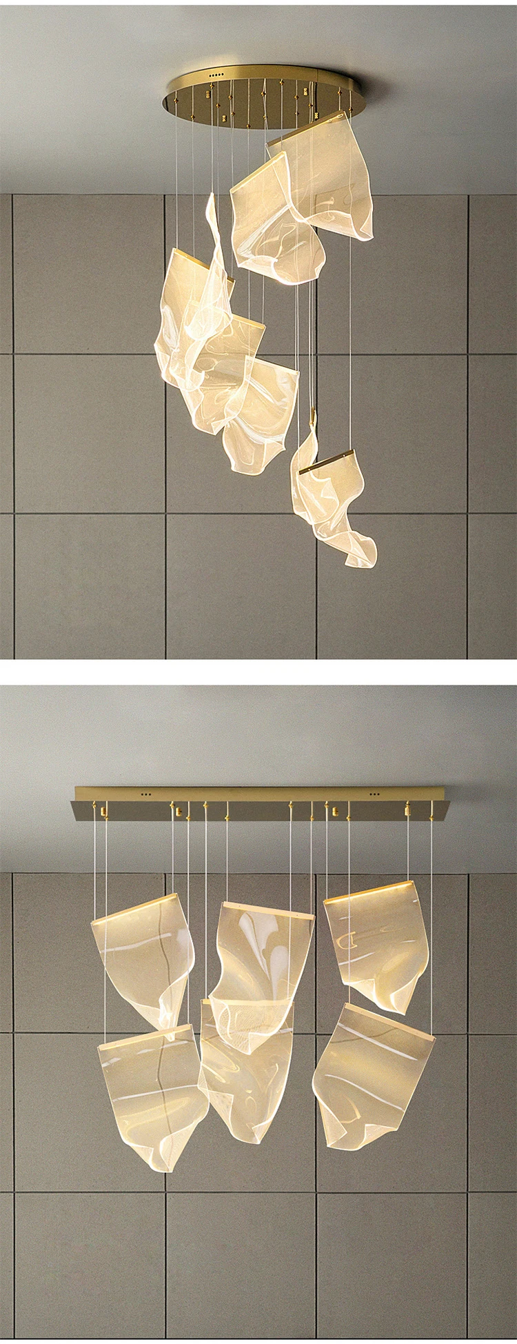 CPL-18 Experienced Custom Hotel Lobby Hall Decoration Lighting Luxury Acrylic LED Pendant Large Project Chandelier manufacture