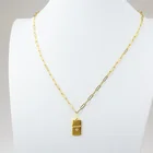 Pendant Necklace Trendy Gold Plated Engraved Pendant Necklace Link Chain Sublimation Custom Jewelry Blanks