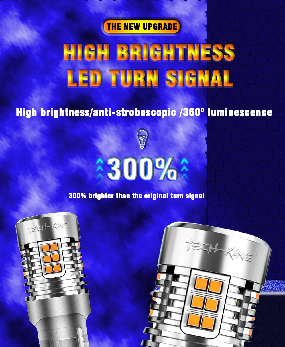 12V-24V No Hyper Flash LED Lamps White Amber ba15S BAU15S 1156 T20 DRL Turn Signal Light bulbs with Fan 7440 reversing led bulb