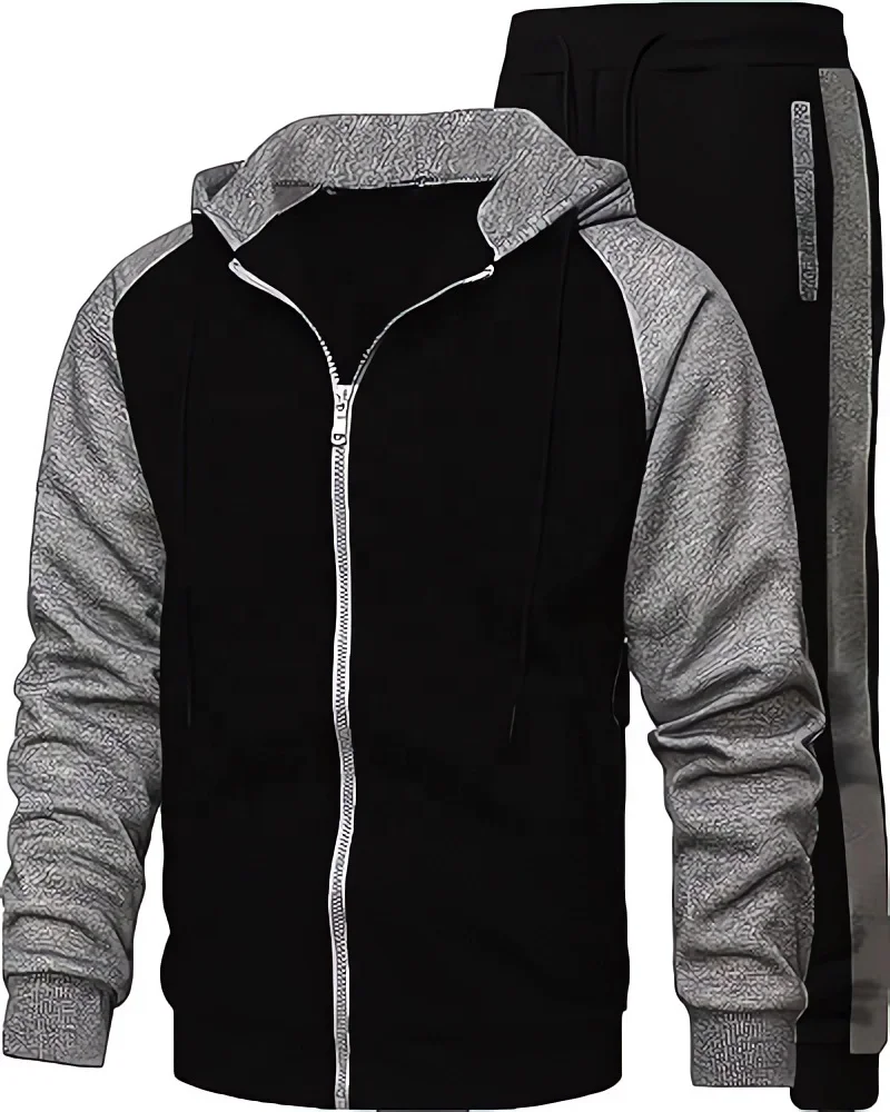 Mens Tracksuit 2 Piece Sweatsuit Sets Casual Hoodie Jogging Athletic Suits