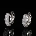 Diamond Earring Earrings Hip Hop Full Diamond Stud Earring Micro Zircon Round Bling Hoop Earrings
