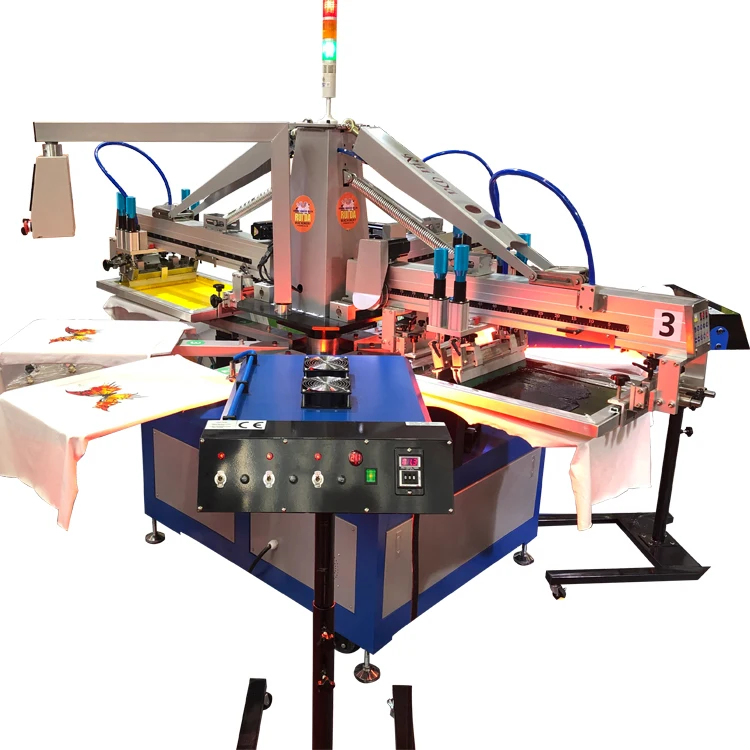 product 3 color automatic screen printing press machine with all stuff-16