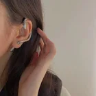 Diamond Unique Design Animal Alloy Material Cuff Platinum Left Ear Diamond Vintage Snake Earrings