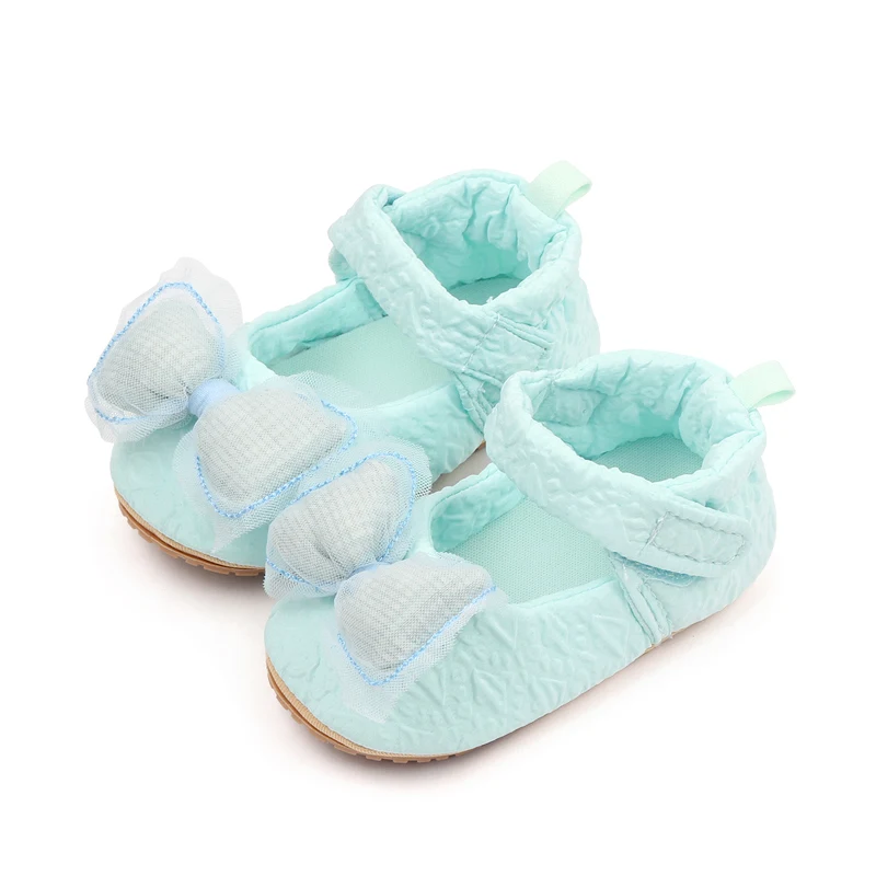 Spring and Fall New Embossed Bow Soft Soled Baby Princess Walking Shoes supplier