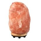 Wholesale Dimmer Switch 15w Bulb Wooden Base Decoration Pakistan Natural Crystal Rock Stone Pink Himalayan Salt Lamps