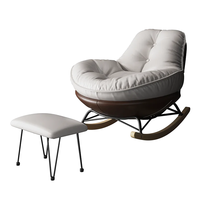 Modern Luxury Relaxing Lazy Sofa Floor Chair Living Room Bedroom with Metal and Solid Wood Legs