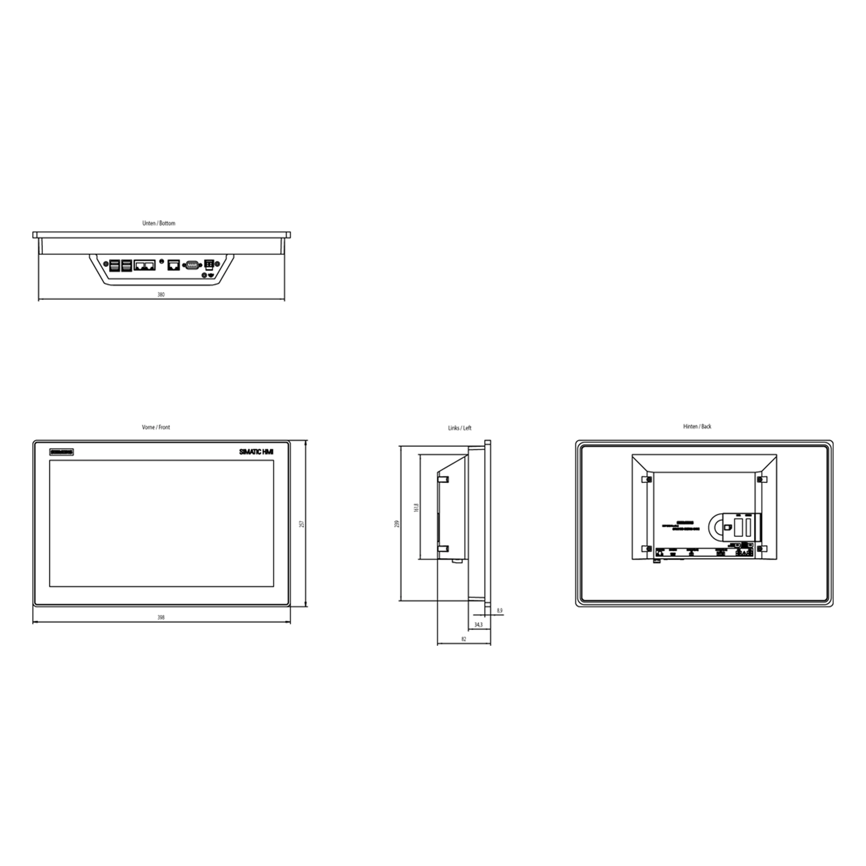 SIMATIC HMI MTP1500 Unified Smart Panel 15.6