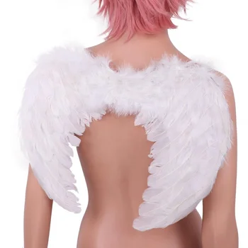 Fairy Real Feather Wings Dance Party Cosplay Costume Accessory Large Angel Wings Stage Show Fancy Dress for Masquerade Carnival
