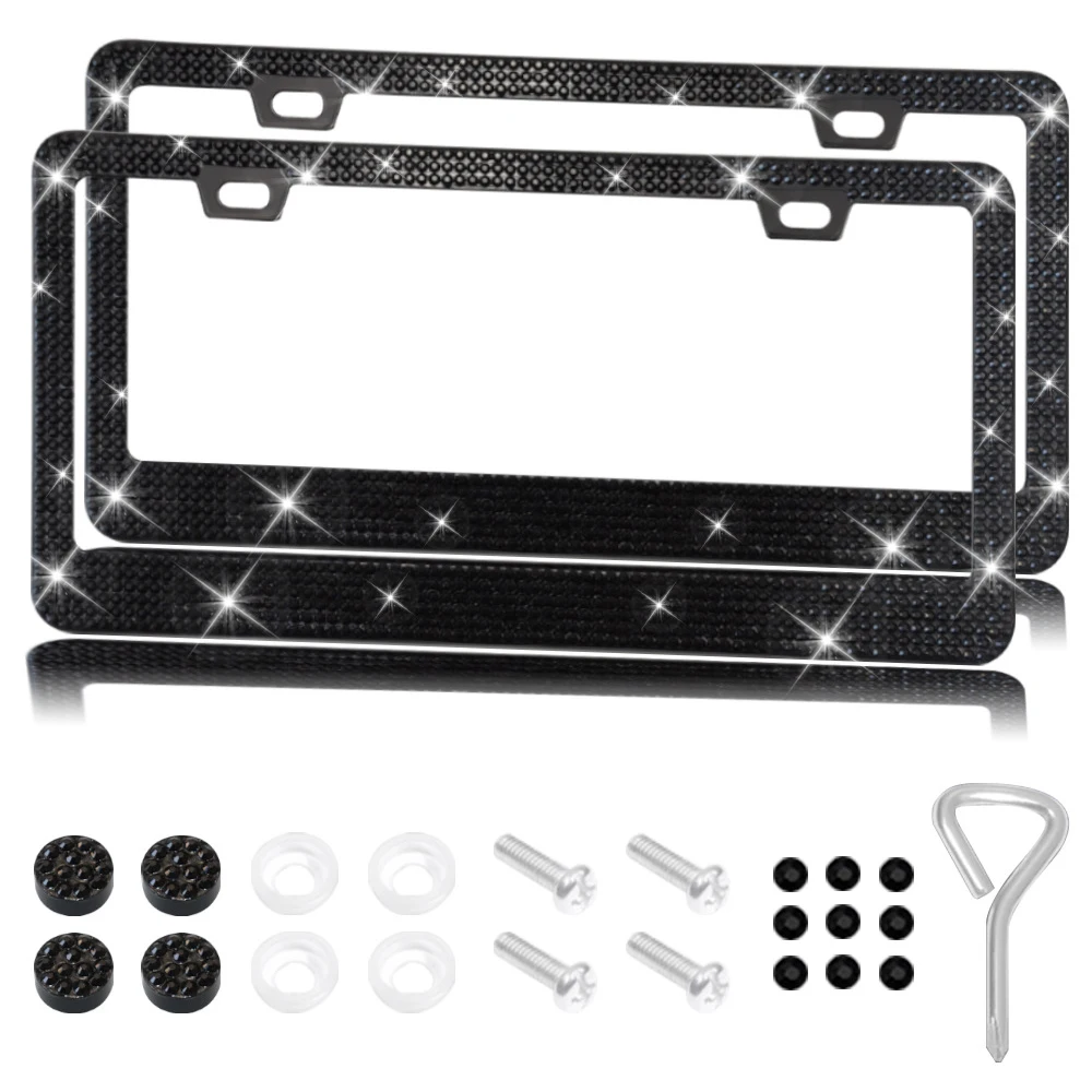 USA Stone Diamond Rhinestone Crystal Bling License Plate Frame supplier