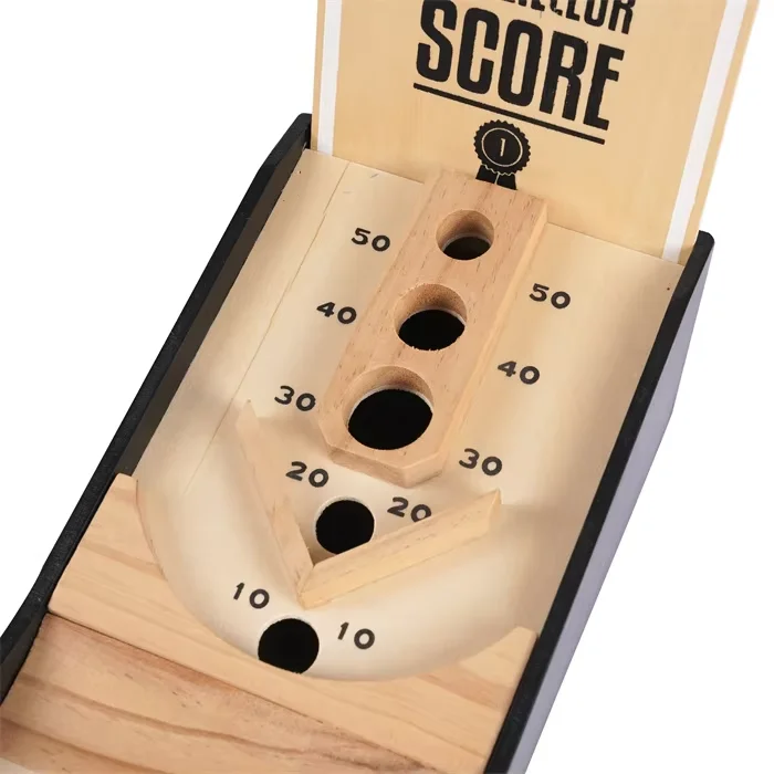 Wooden Interactive Ejection Ball Toy Classic Wooden Toys Table Game Tabletop Roller Skill Ball Games For Kids