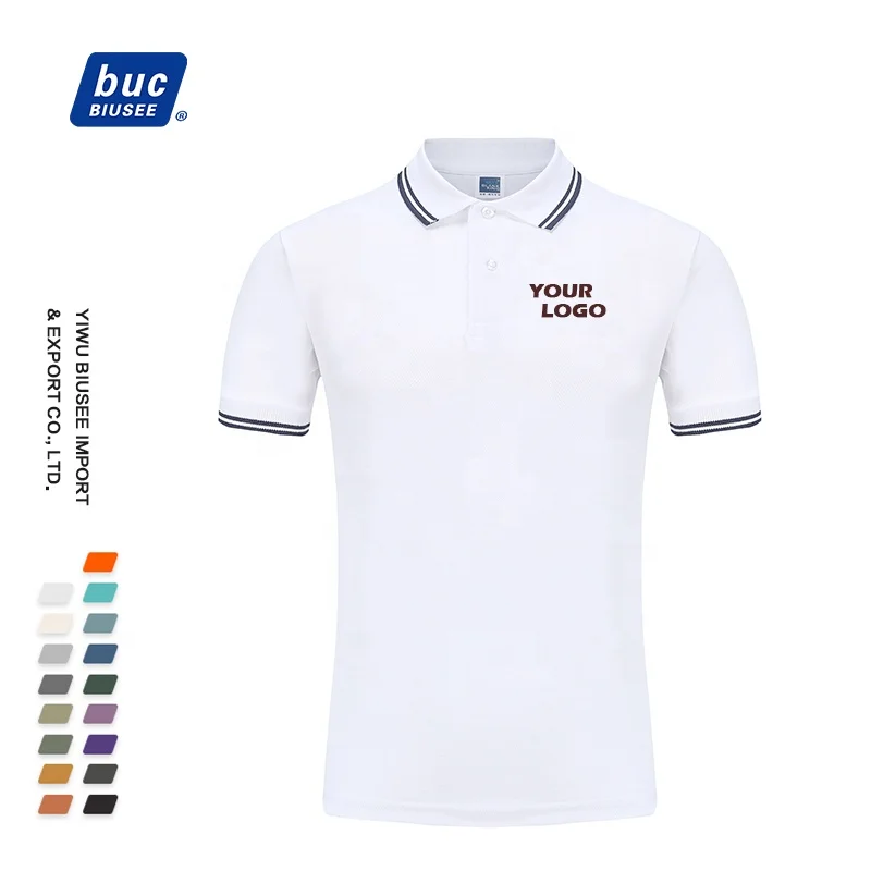 White Leisure Polo Shirt Custom Logo Embroidered T Shirt Golf Polo Blank Plain Mens Polo Shirts