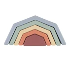 Toy 2021 Nordic Style Rainbow Shapes Kids Baby Silicone Stacking Stones Toy