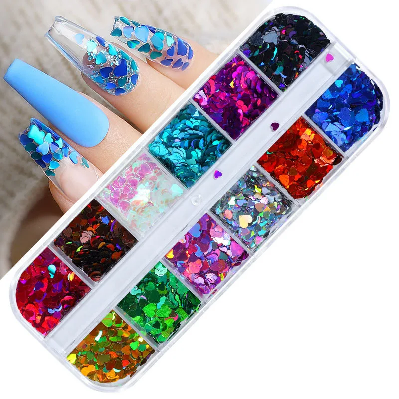 Wholesale Grids Laser Holographic D Thin Star Heart Butterfly Nail