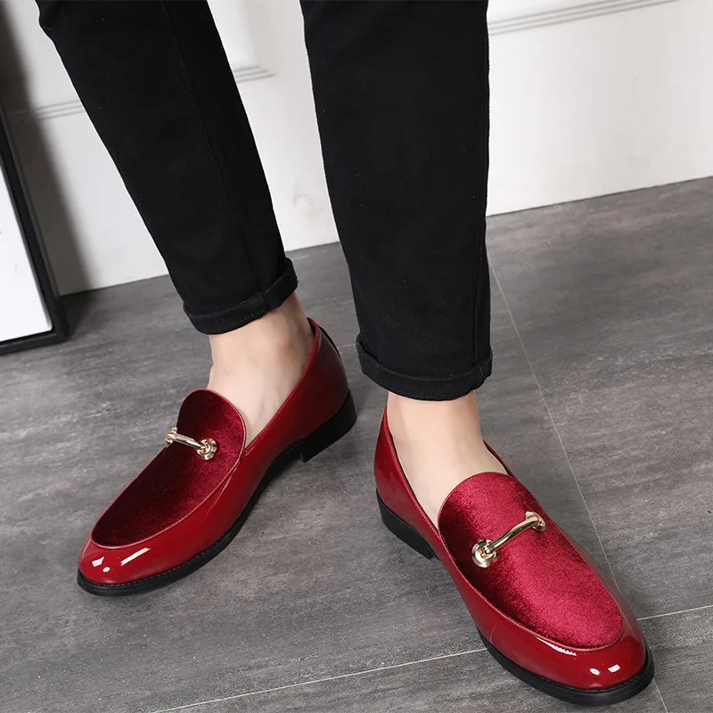 New Mens Fashion patent leather wedding shoes pointy toe dress formal Shoes 
