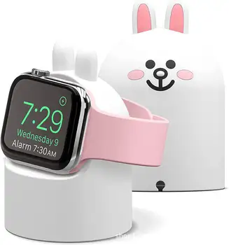 High Quality Durable 3D Cartoon Design Desktop Silicone Smart Watch Charging Dock Holder Stand For Apple Watch
