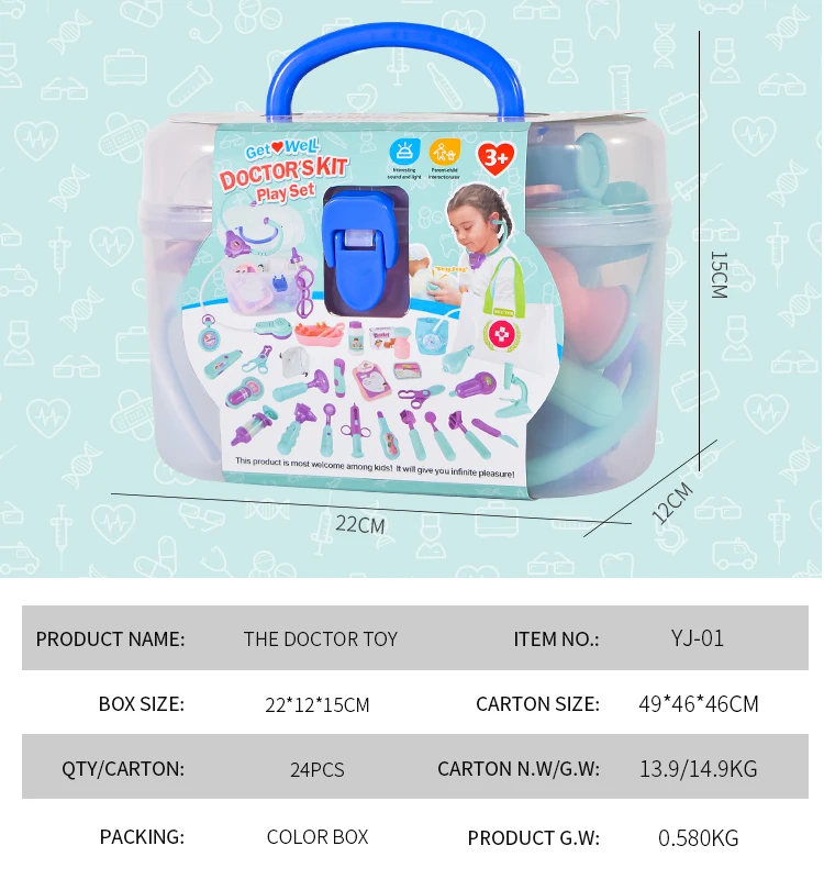 Pretend Toy Medical Nurse Kit Educational Carry Box Kid Cheap 8 Years Girls Doctor Set Kids Toys