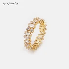 Jewelry Stone Ring Aaa Cz Fashion Jewelry Thin Baguette Trapezoid Stone For Women Finger Ring